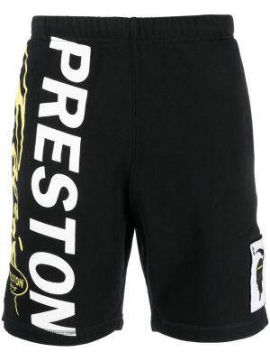 Shorts de sport à imprimé en jersey Heron Preston noir