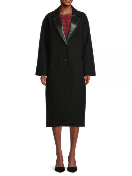 Пальто из искусственного меха смешанной техники Calvin Klein черный