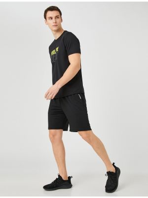 Sportske kratke hlače s vezicama s čipkom Koton crna