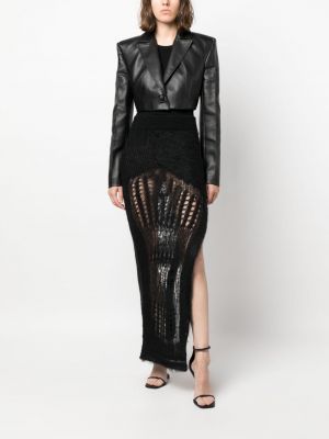 Midi sukně s oděrkami Rick Owens černé