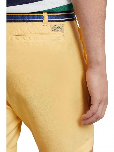 Хлопковые льняные шорты Polo Ralph Lauren желтые