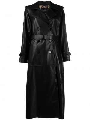 Kožený kabát Dolce & Gabbana černý