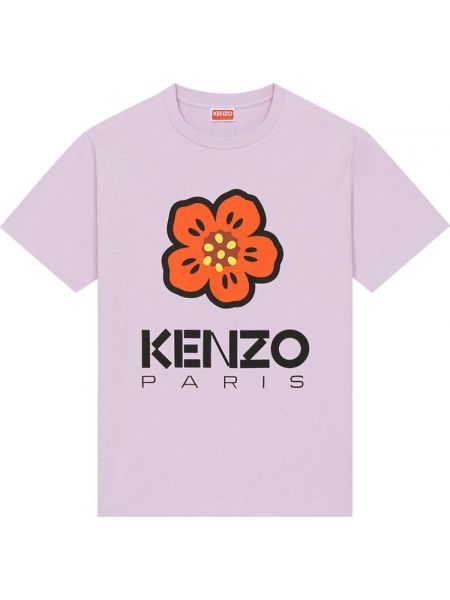 Футболка в цветочек Kenzo фиолетовая