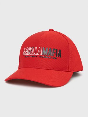 Памучна шапка с апликация Labellamafia червено