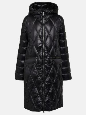 Pérový kabát s kapucňou Moncler čierna