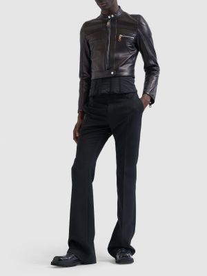 Kožená bunda Dolce & Gabbana čierna