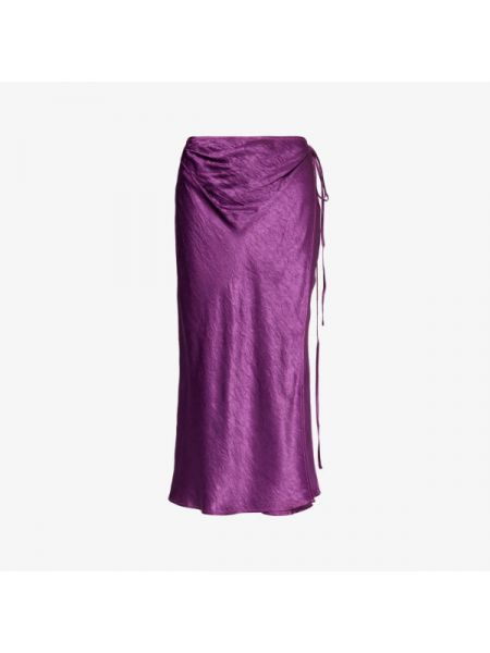 Атласная юбка миди Acne Studios фиолетовая