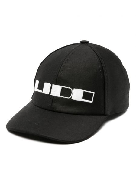 Haftowana czapka z daszkiem bawełniana Rick Owens Drkshdw czarna