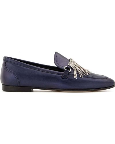 Pantofi loafer cu franjuri Giuseppe Zanotti albastru