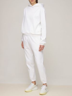 Bluza z kapturem bawełniana Annagreta biała