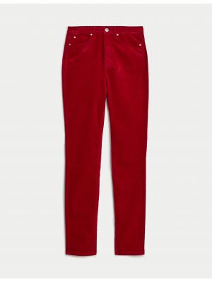 Manšestrové kalhoty Marks & Spencer červené