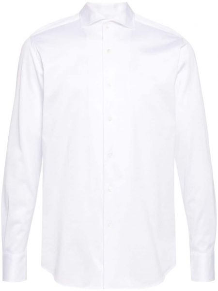 Bavlněná košile Canali bílá