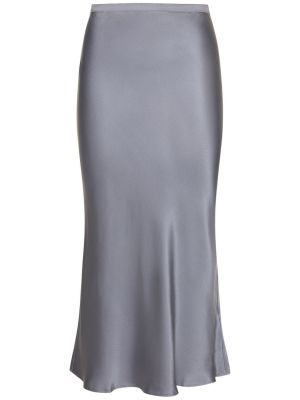 Hodvábna midi sukňa Anine Bing sivá