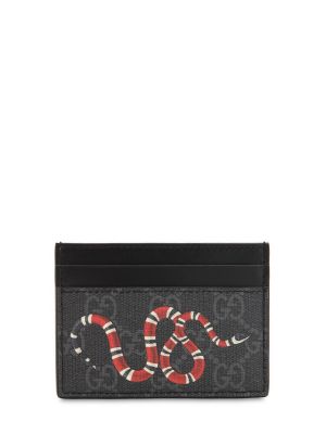 Portofel cu model piele de șarpe Gucci negru