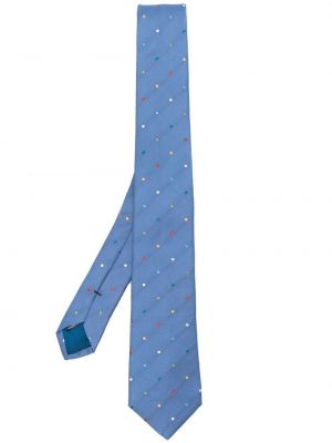 Gepunktete seiden krawatte mit stickerei Paul Smith blau