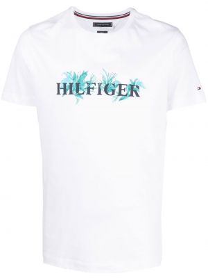 Trykt floral t-skjorte Tommy Hilfiger hvit