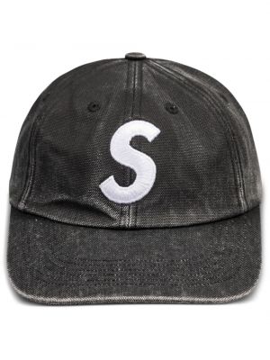 Haftowana czapka z daszkiem Supreme czarna