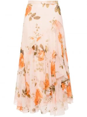 Maksi suknja s cvjetnim printom s printom Erdem ružičasta