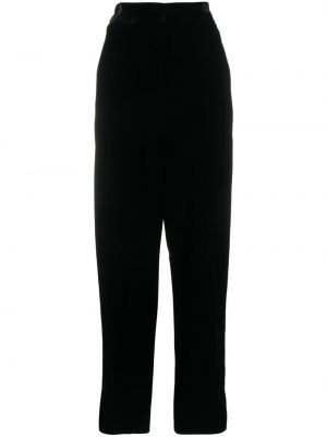 Pantaloni de catifea Emporio Armani negru