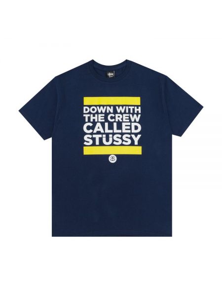 Пуховая футболка Stussy синяя