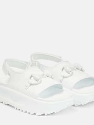 Sandały na platformie Gucci białe