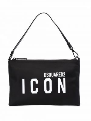 Shopper handtasche mit print Dsquared2 schwarz