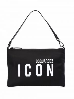 Borsa shopper con stampa Dsquared2 nero