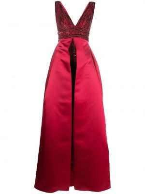 Вечерна рокля с кристали Elisabetta Franchi червено