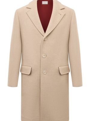 Кашемировое шерстяное пальто Brunello Cucinelli бежевое