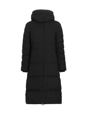 Стеганое пальто с капюшоном Burberry черное