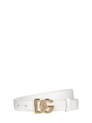 Кожаный колан Dolce & Gabbana бяло