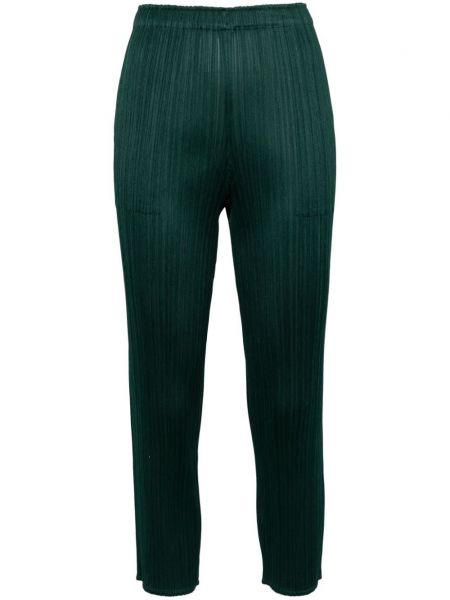 Pantaloni plisate Pleats Please Issey Miyake verde
