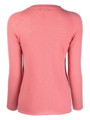 Kašmírový svetr s kulatým výstřihem Lamberto Losani růžový