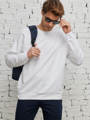 Bluza dresowa bawełniana oversize relaxed fit Ac&co / Altınyıldız Classics biała