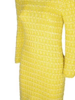 Rochie de lână din tweed Balenciaga galben