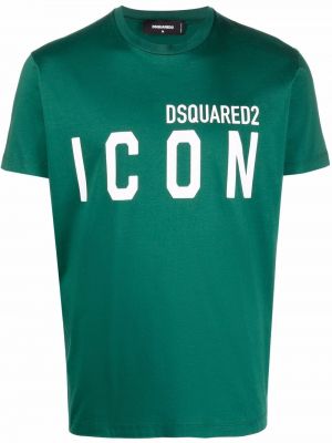 Тениска с принт Dsquared2 зелено