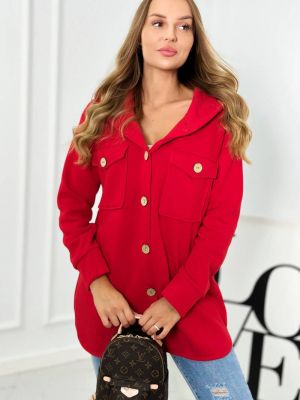 Βαμβακερός φούτερ με κουμπιά με μόνωση Kesi κόκκινο