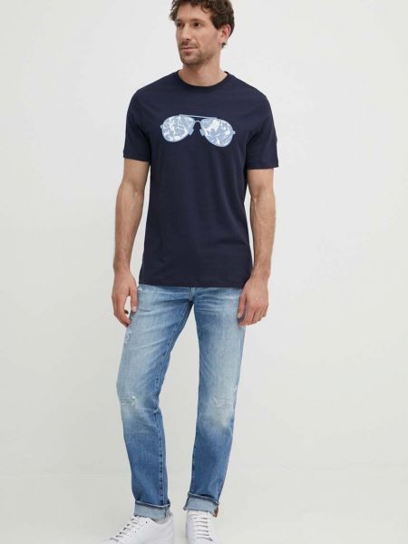 Bombažna majica Michael Kors modra