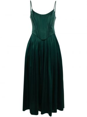 Hedvábné midi šaty Zimmermann zelené