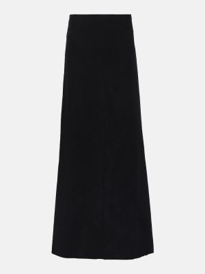 Černé vlněné dlouhá sukně Ann Demeulemeester
