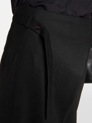Długa spódnica z wysoką talią wełniana Victoria Beckham czarna