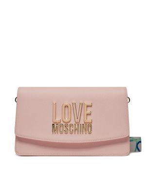 Torba na ramię z nadrukiem w serca Love Moschino różowa