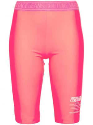 Pantaloni scurți din denim Versace Jeans Couture roz