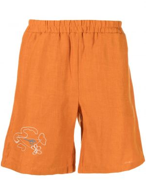 Shorts brodeés Bethany Williams orange