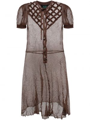 Průsvitné šaty Jean Paul Gaultier Pre-owned hnědé