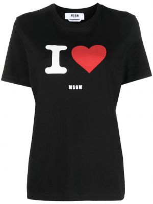 T-shirt con stampa Msgm nero