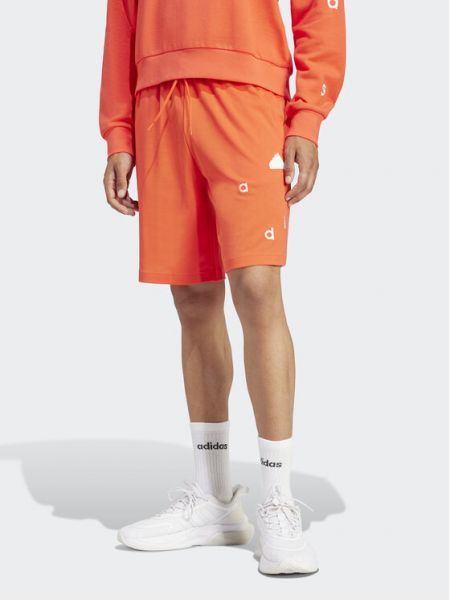 Hímzett sport rövidnadrág Adidas piros