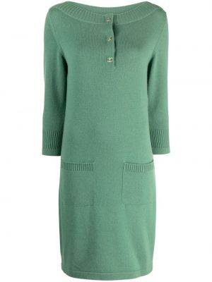 Kašmírové šaty Chanel Pre-owned zelené