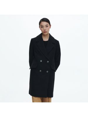 Poliészter viszkóz gyapjú kabát Reserved - fekete