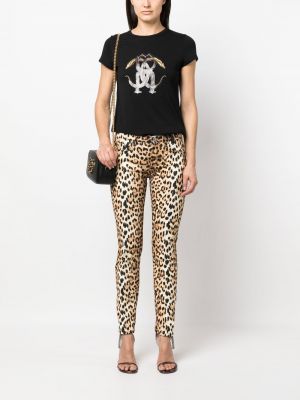 Skinny jeans mit print mit leopardenmuster Roberto Cavalli schwarz